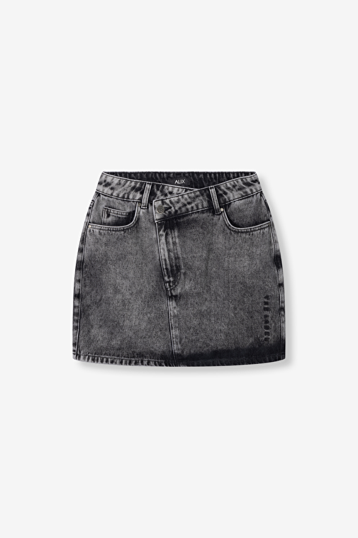 ASYMETRIC DENIM MINI SKIRT