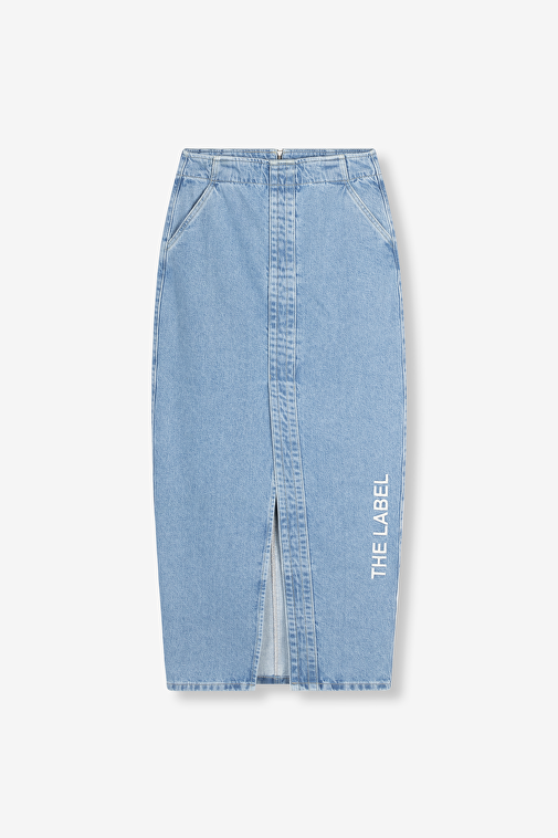 THE LABEL MAXI DENIM SKIRT